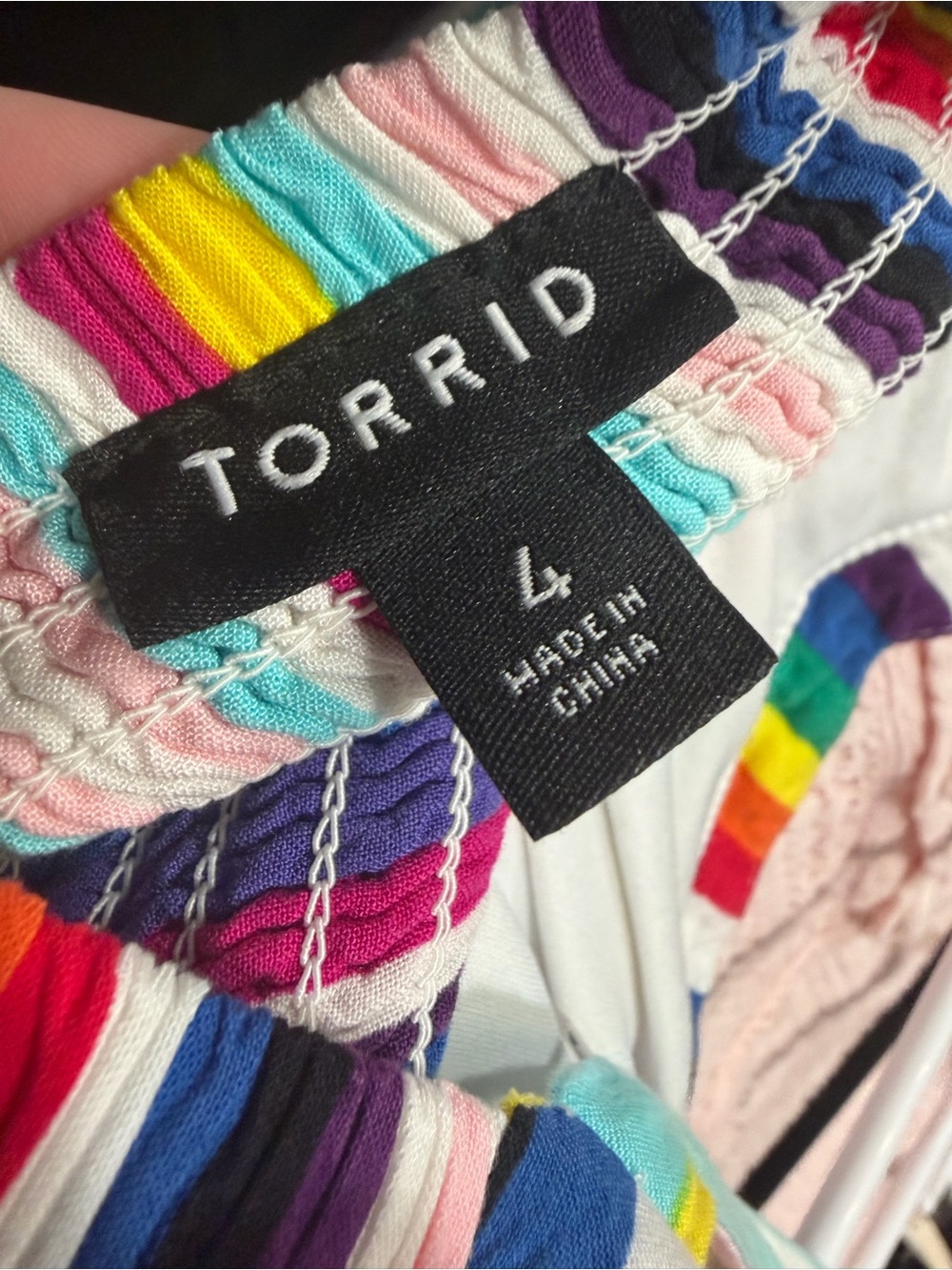 Torrid Rainbow Stripe Challis Skater Midi Dress Plus Size 4X Colorful Pride - Picture 8 of 8